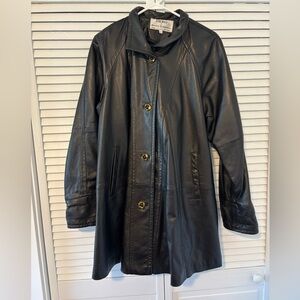 Rare Vintage DERO Rocco D’Amelio Black Leather Coat